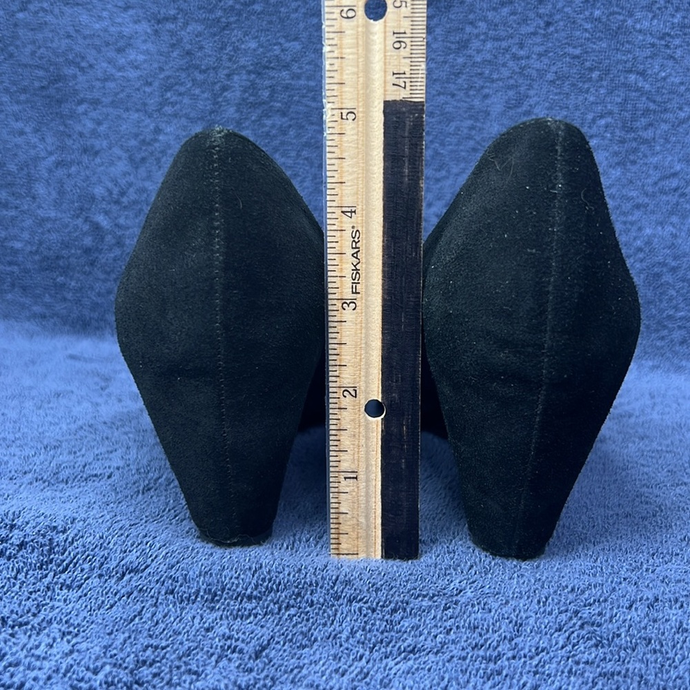 Franco Sarto, black faux suede wedge - Picture 3 of 5